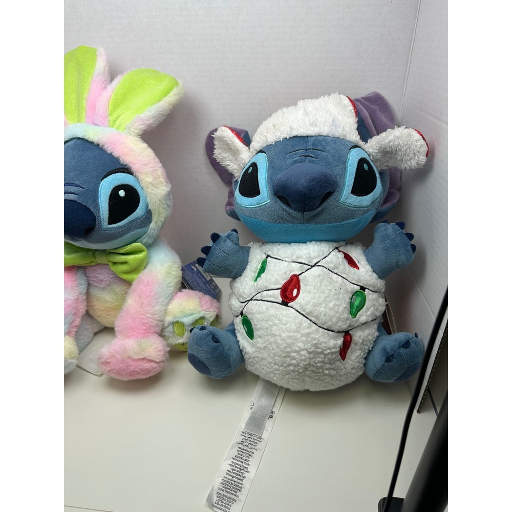 Disney Lilo & Stitch Plush Lot of 4 Christmas Sweater Bunny Holiday Lights Toy - Picture 6 of 11
